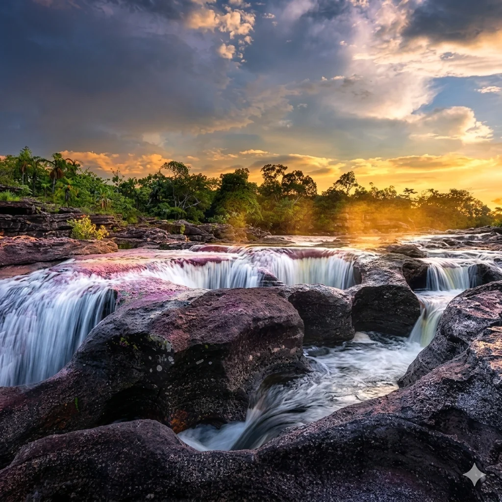 Viajeros de Kurt Hahn Colombia en cascada de Caño Cristales